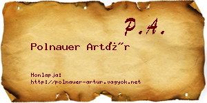 Polnauer Artúr névjegykártya
